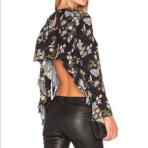 A.L.C. Cooper Top in Black Floral Pattern